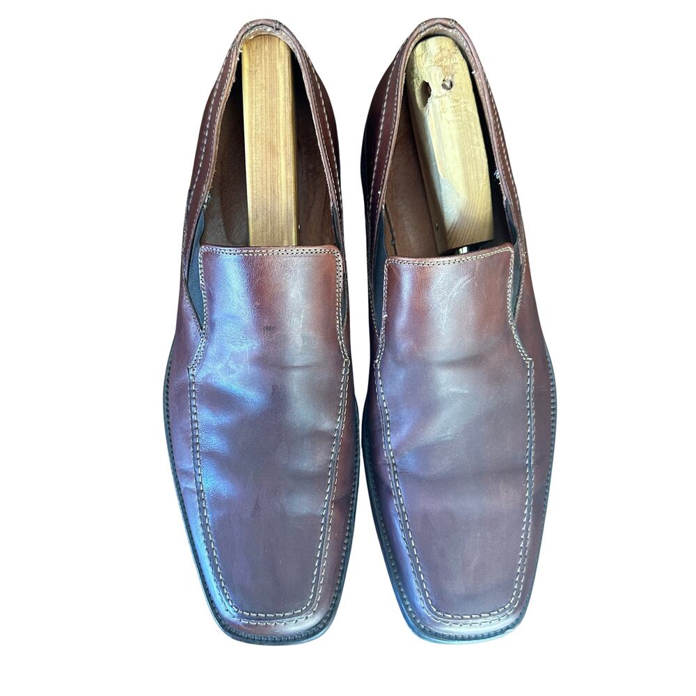Johnston & Murphy Brown Italian Leather Slip On Loafers Men's 11.5M